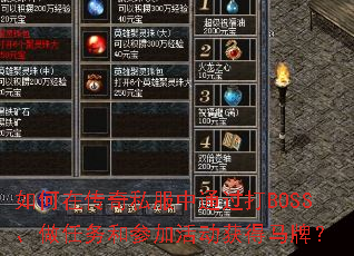����ڴ���˽����ͨ����BOSS��������Ͳμӻ������ƣ�