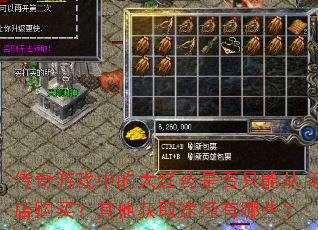 ������Ϸ�еĴ��ҩ�Ƿ�ֻ�ܴ��̵깺��������ȡ;������Щ��