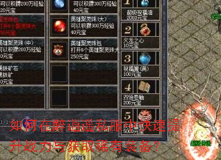如何在醉逍遥私服中快速提升战力与获取稀有装备? 如何在醉逍遥私服中快速提升战力与获取稀有装备?